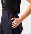 Wide Cropped Trouser in Navy