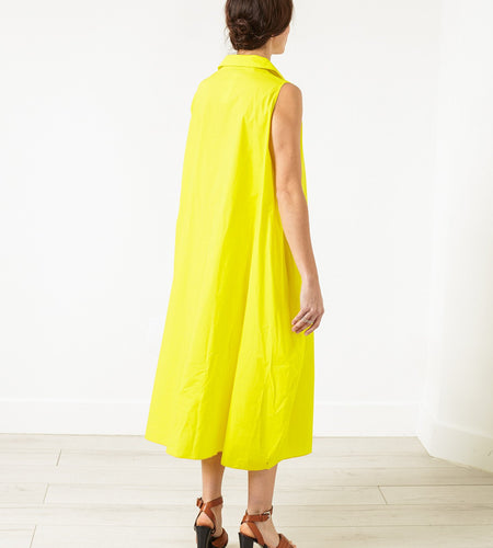 Balloon Cotton Dress in Yellow