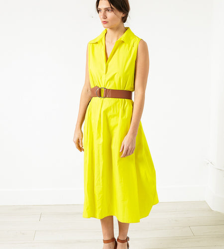 Balloon Cotton Dress in Yellow