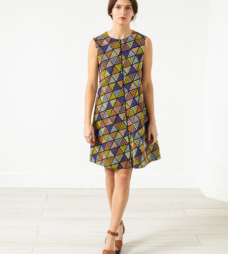Triangle Sleeveless Dress in Multi