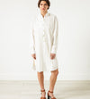 Pleated Sleeve Tunic in White