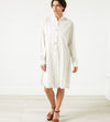 Pleated Sleeve Tunic in White