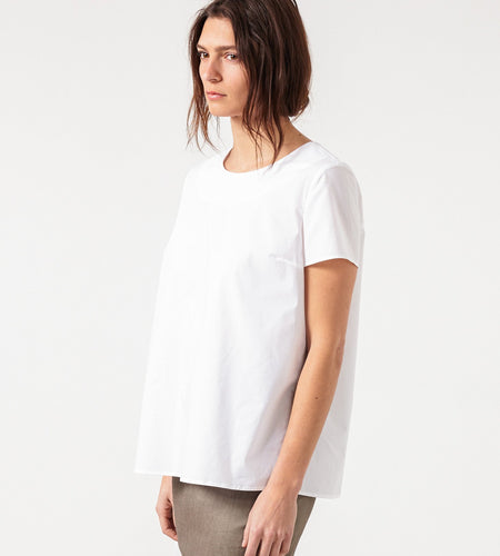 Pleat Back Blouse in White