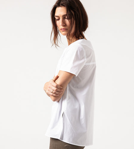 Pleat Back Blouse in White