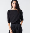 Boat Neck Top in Black