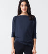 Boat Neck Top in Marine