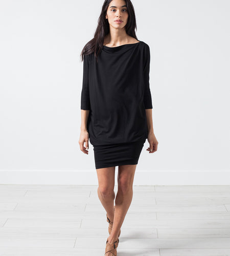 Tapered Boat Neck Dress