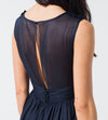 Voile V-Neck Dress in Navy