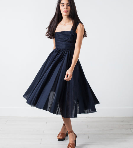 One Shoulder Dress in Navy