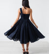 One Shoulder Dress in Navy