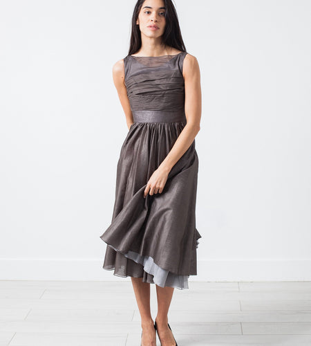 Voile Dress in Grey Pearl