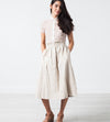 Eulera Leather Skirt in Cream