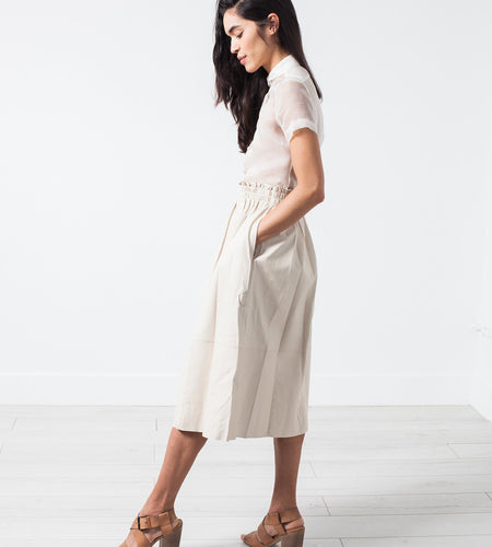 Eulera Leather Skirt in Cream