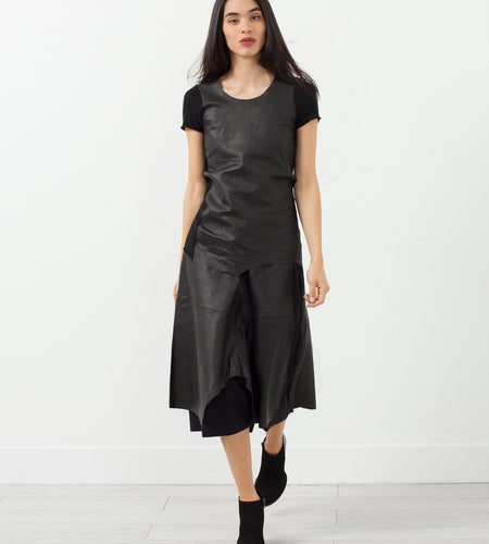 Leather Drop Crotch Pants