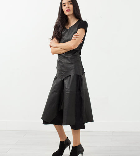 Leather Drop Crotch Pants