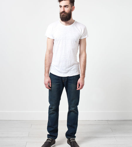 Comfort Tee in White Linen