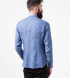 Linen Button Up in Blue Diamond