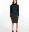 Boucle Turtle Neck in Green/Black