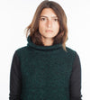 Boucle Turtle Neck in Green/Black