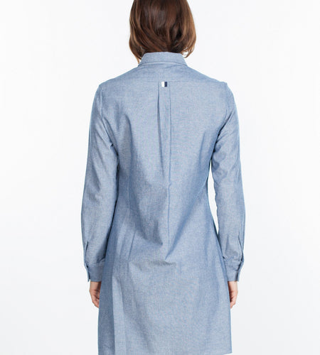 Chambray Shirtdress in Blue