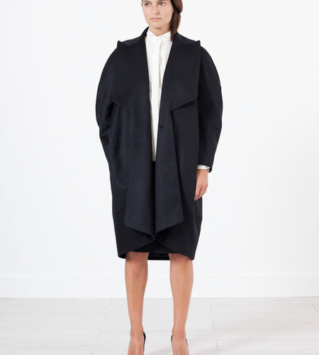 Shahmeena Cocoon Coat in Black