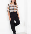 Contrast Cuff Pant in Black