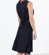 Sleeveless Pleated Dress in Navy