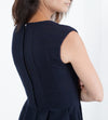 Pleated Rita Dress in Dark Navy