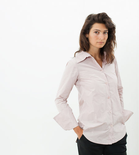 Pointed Collar Blouse in Rose