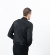 Broken Leather Bomber in Black