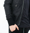 Broken Leather Bomber in Black