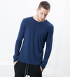 Cashmere Jersey Long Sleeve Tee in Navy