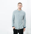 Kasuri Jersey Button-Up in Blue Grey
