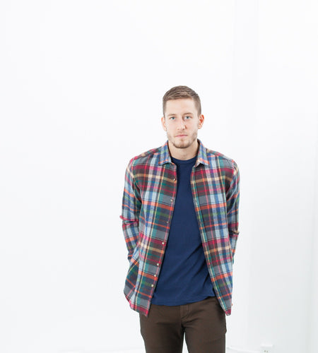 Riccardo Button-Up in Plaid Multi
