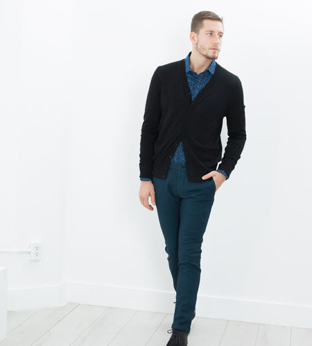 Diamond Weave Trouser in Sky