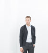 Hidden Placket Cardigan in Charcoal