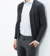 Hidden Placket Cardigan in Charcoal