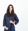 Sateen Trench in Navy