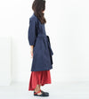 Sateen Trench in Navy