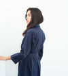 Sateen Trench in Navy