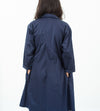 Sateen Trench in Navy