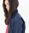 Sateen Trench in Navy