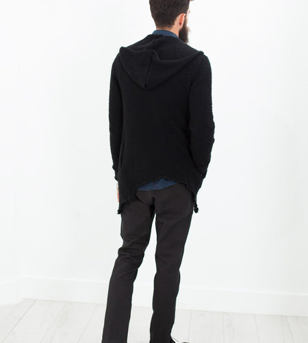 Pill Zip Sweater in Black