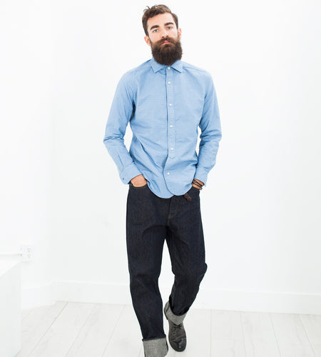 British Officer's Shirt in Sky Blue