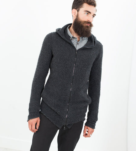 Pill Zip Sweater in Anthracite