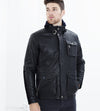 Prince Leather Field Jacket in Meteor