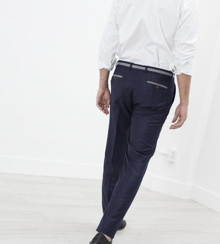 Sinclair Trouser in Navy Stripe