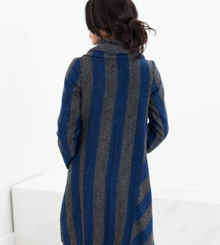 Petale Coat in Silver/Blue