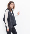 Quilted Mesh Waistcoat in Black/White