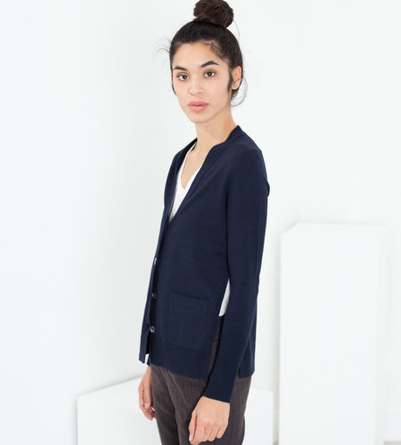 Square Cardigan in Navy
